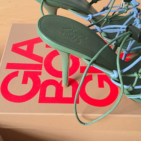 Gia Borghini Gia 11 Knotted Sandals Blue and Green Sz 40 - Picture 7 of 12